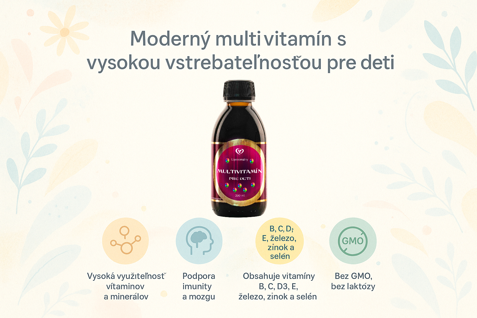 Zdravy svet lipozomalny multivitamin pre deti 200 ml popis